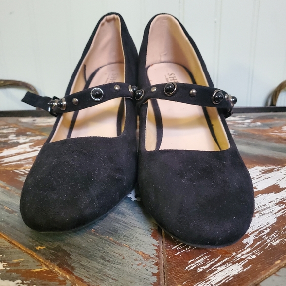 Pinup Block Heels Black Suede Jeweled Strap EU 39 - Picture 9 of 9